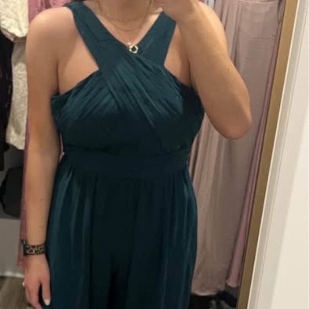 NWT Azazie Birdie Emerald Jumpsuit size 12